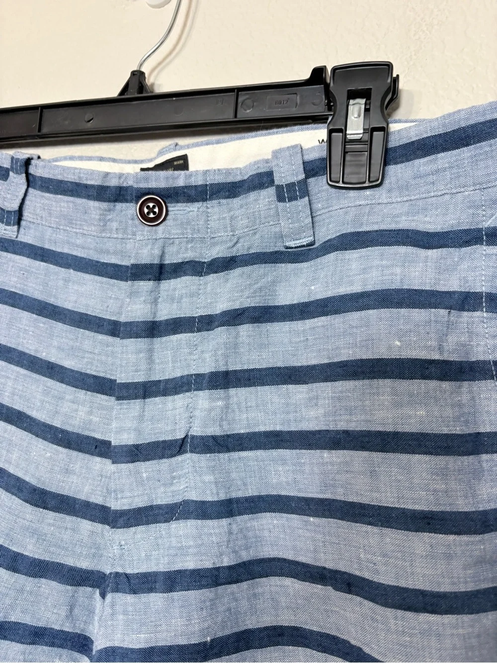 Men's J. Crew‎ Stanton Baird McNutt Irish Linen Blue Striped Casual Shorts 31
